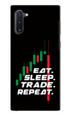 Eat Sleep Trade Repeat Samsung Note 10 Hard Case Back Cover by Casekaro