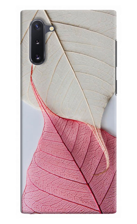 White Pink Leaf Samsung Note 10 Hard Case Back Cover by Casekaro