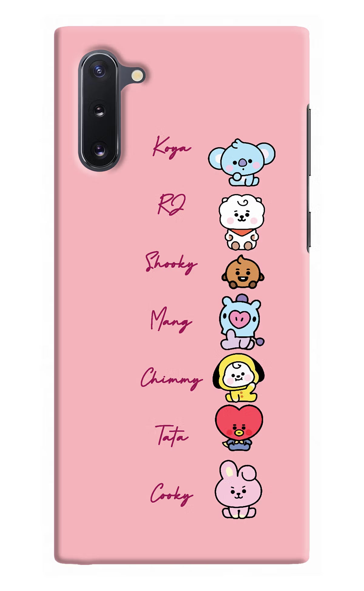 BTS names Samsung Note 10 Hard Case Back Cover by Casekaro