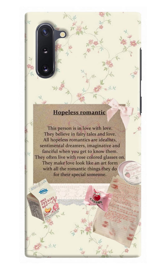 Hopeless Romantic Samsung Note 10 Hard Case Back Cover by Casekaro
