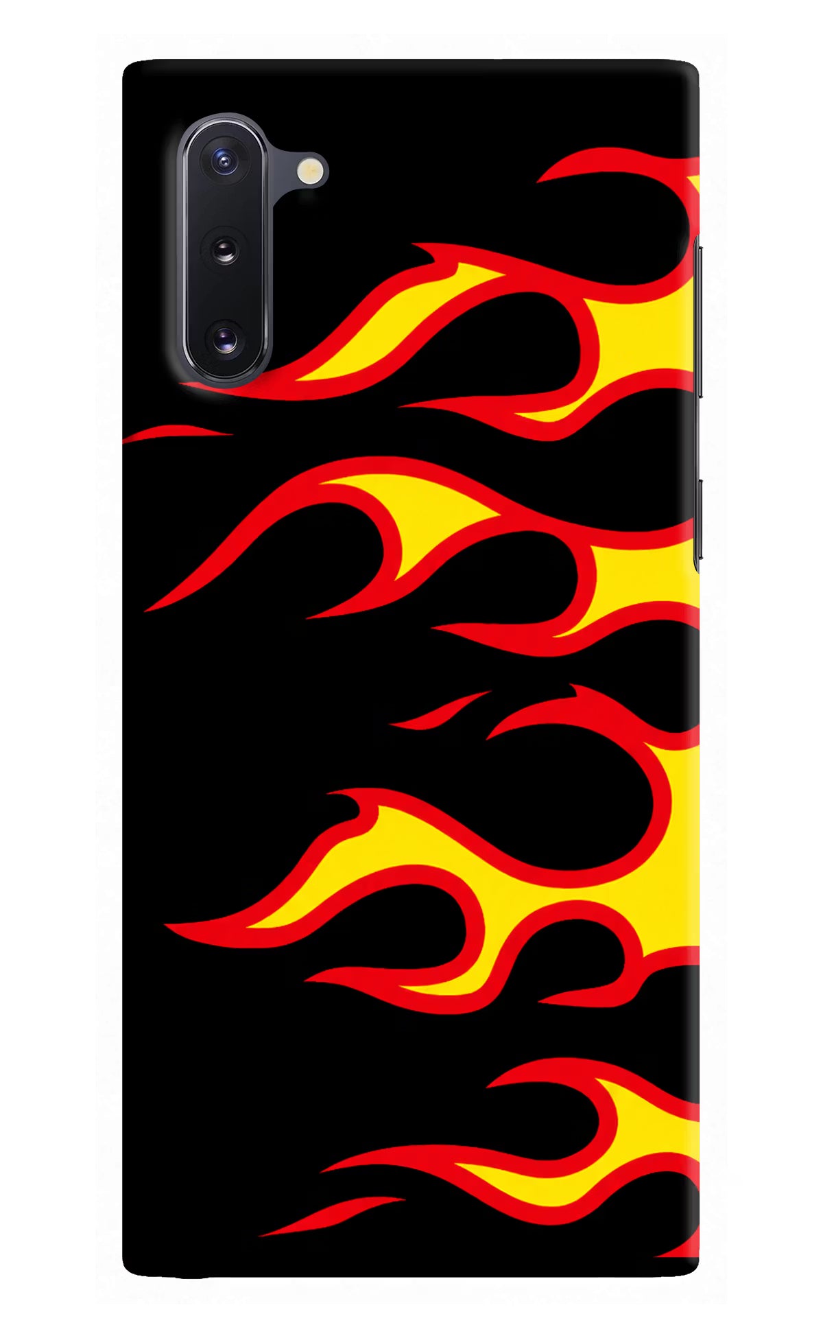 Side Sweep Flames Samsung Note 10 Hard Case Back Cover by Casekaro