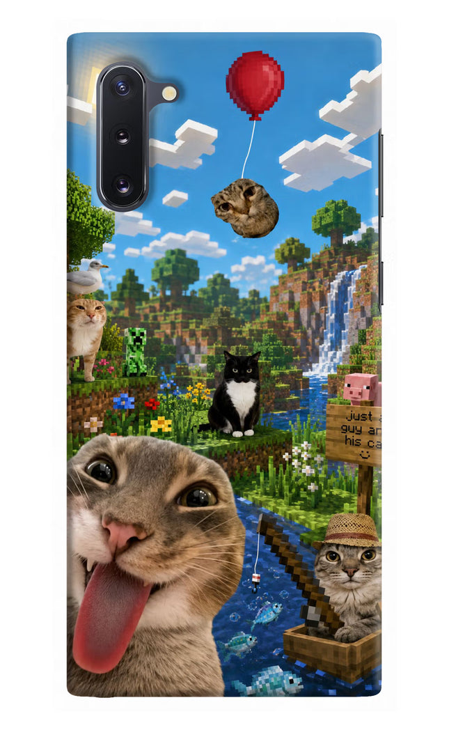 Minecraft Cat Chaos Samsung Note 10 Hard Case Back Cover by Casekaro