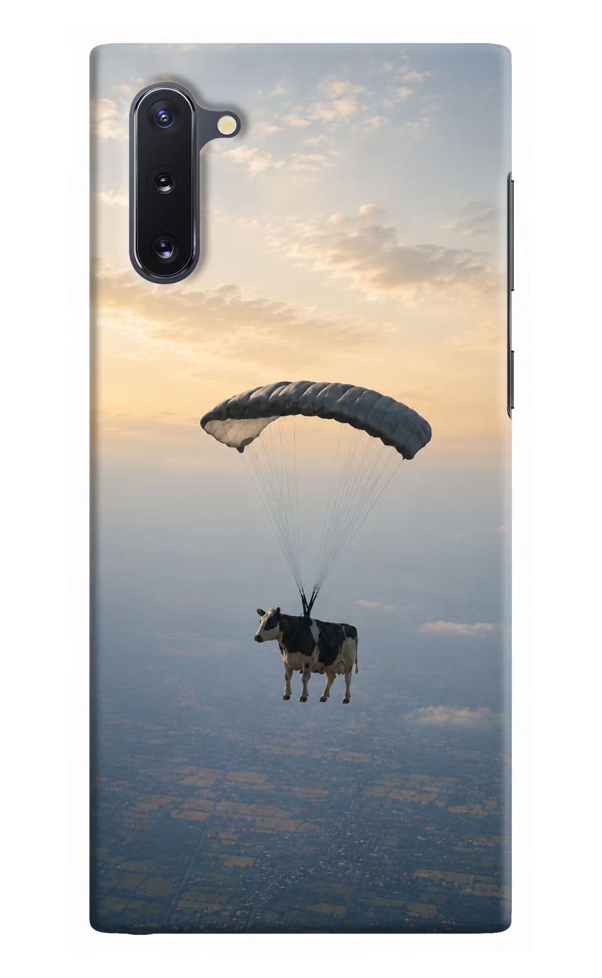 Skydiving Cow Samsung Note 10 Back Cover