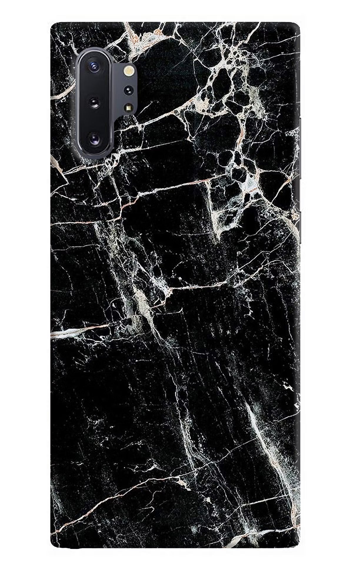 Black Marble Texture Samsung Note 10 Plus Hard Case Back Cover by Casekaro