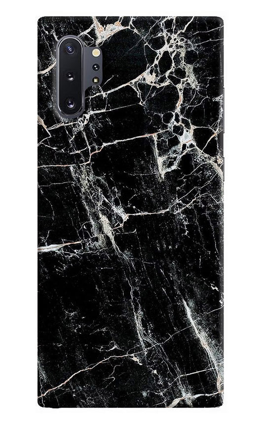 Black Marble Texture Samsung Note 10 Plus Hard Case Back Cover by Casekaro
