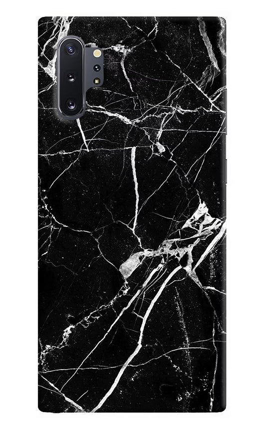 Black Marble Pattern Samsung Note 10 Plus Hard Case Back Cover by Casekaro