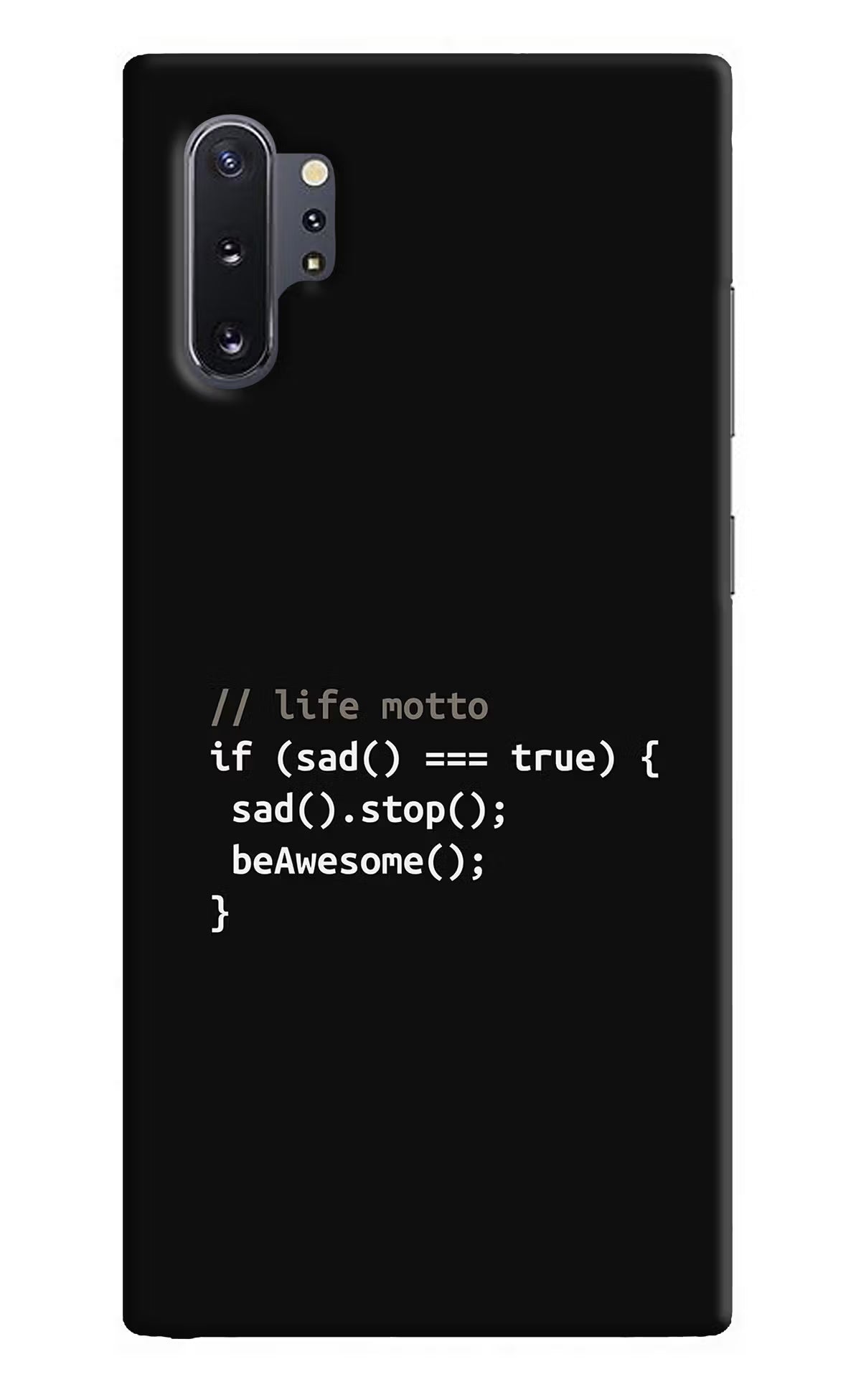 Life Motto Code Samsung Note 10 Plus Hard Case Back Cover by Casekaro