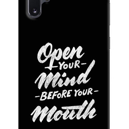 Open Your Mind Before Your Mouth Samsung Note 10 Plus Hard Case Back Cover by Casekaro