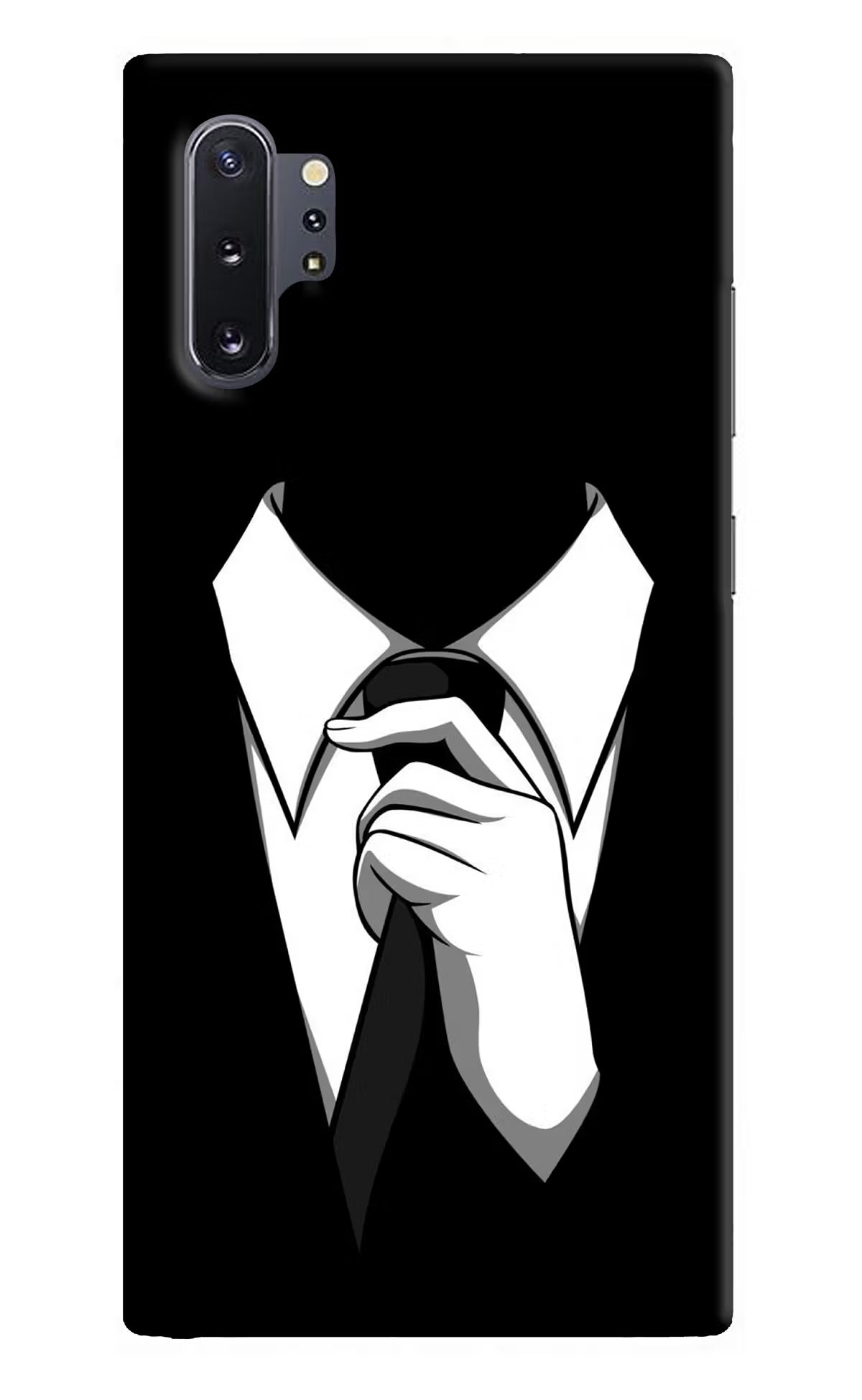 Black Tie Samsung Note 10 Plus Hard Case Back Cover by Casekaro