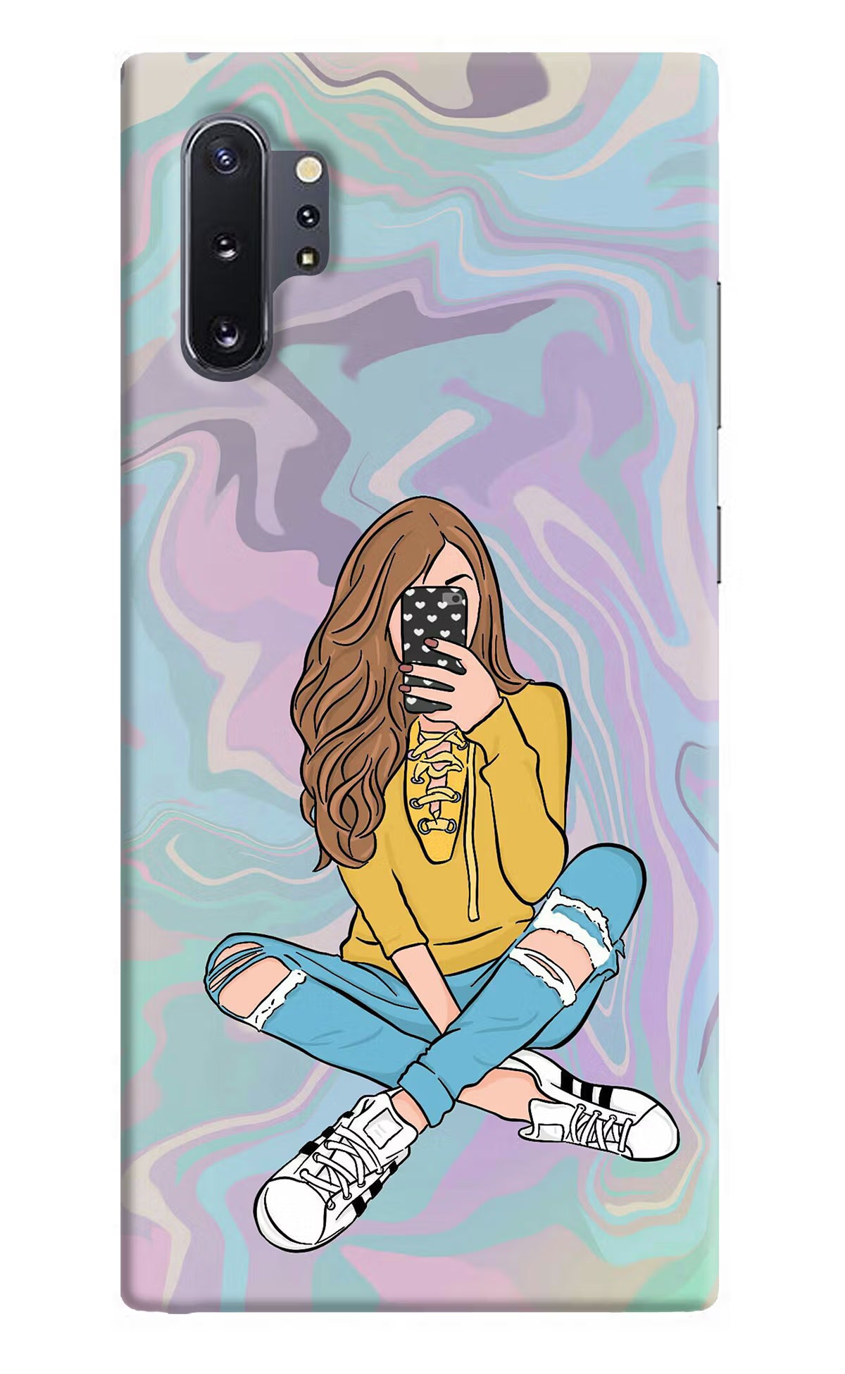 Selfie Girl Samsung Note 10 Plus Hard Case Back Cover by Casekaro