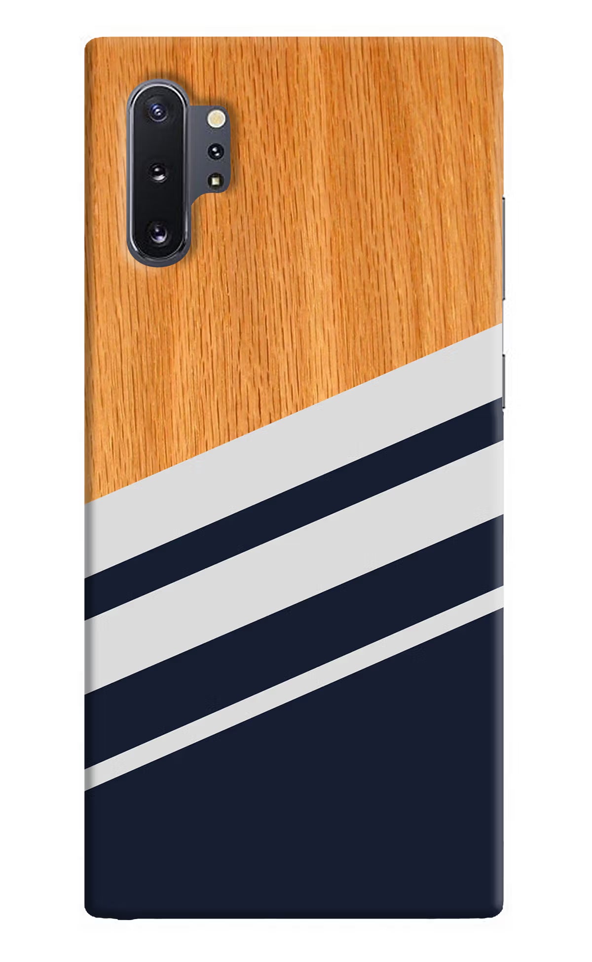 Blue and white wooden Samsung Note 10 Plus Hard Case Back Cover by Casekaro