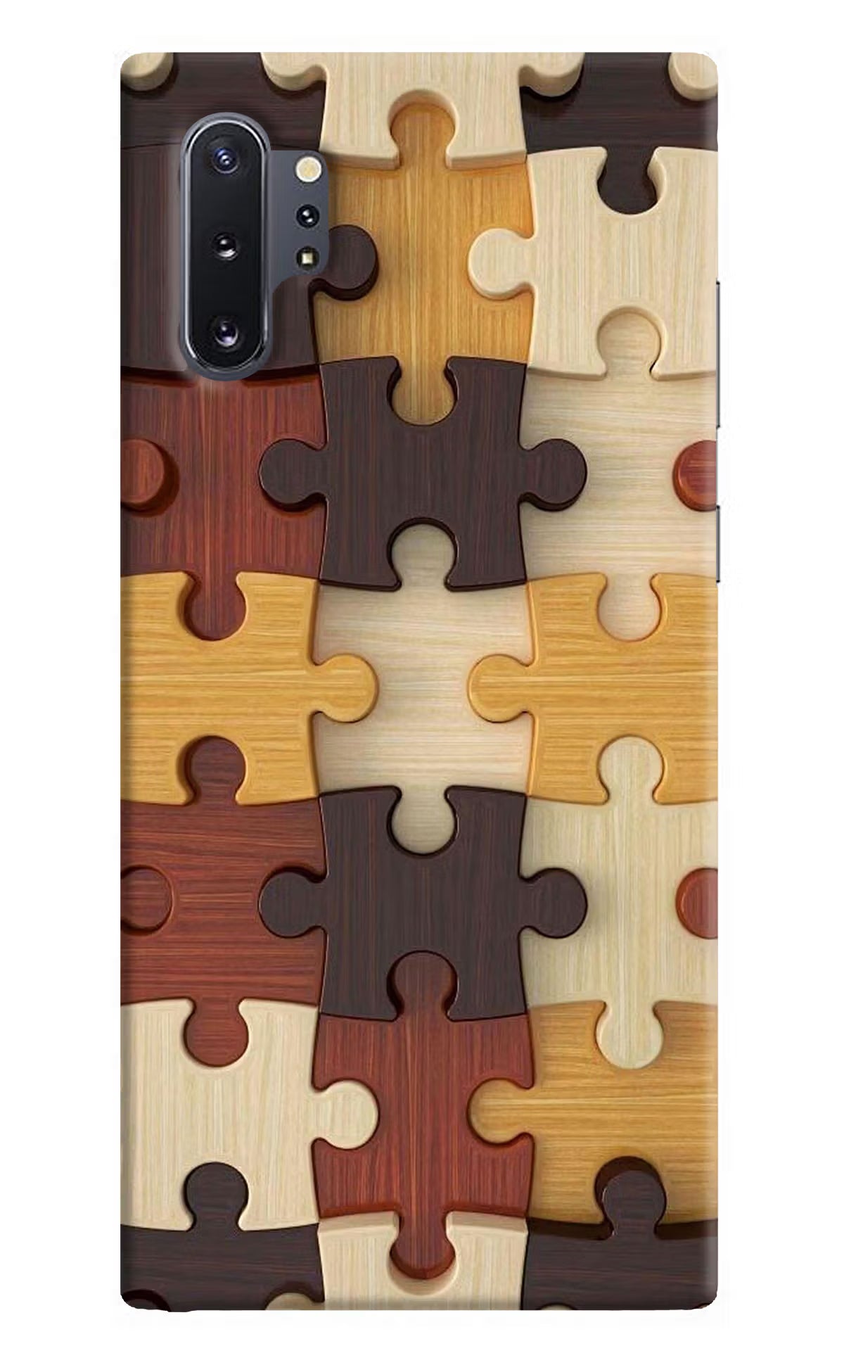 Wooden Puzzle Samsung Note 10 Plus Hard Case Back Cover by Casekaro