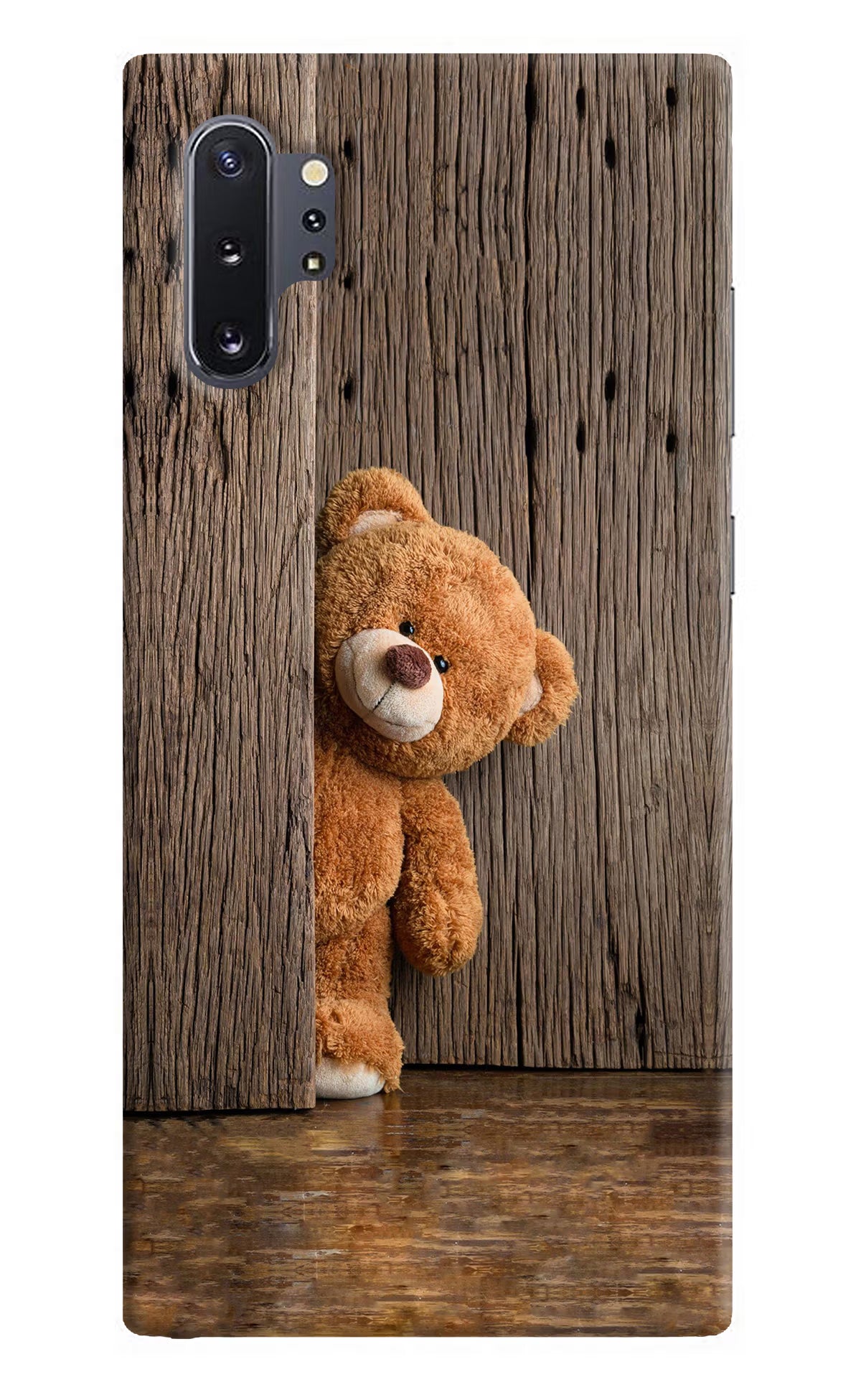Teddy Wooden Samsung Note 10 Plus Hard Case Back Cover by Casekaro