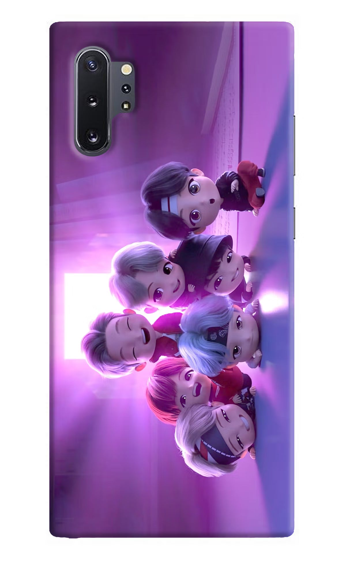 BTS Chibi Samsung Note 10 Plus Hard Case Back Cover by Casekaro