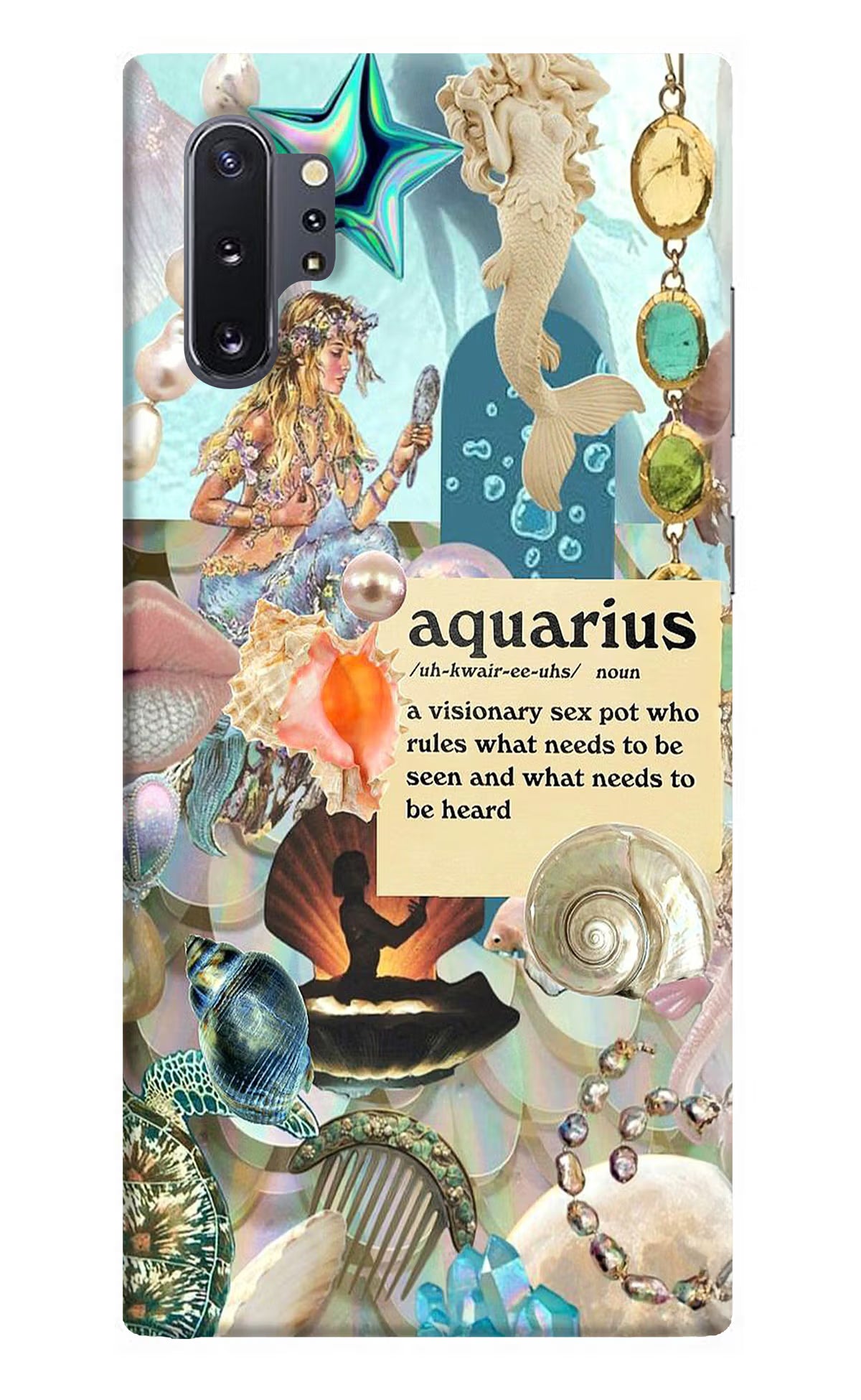 Aquarius Zodiac Samsung Note 10 Plus Hard Case Back Cover by Casekaro