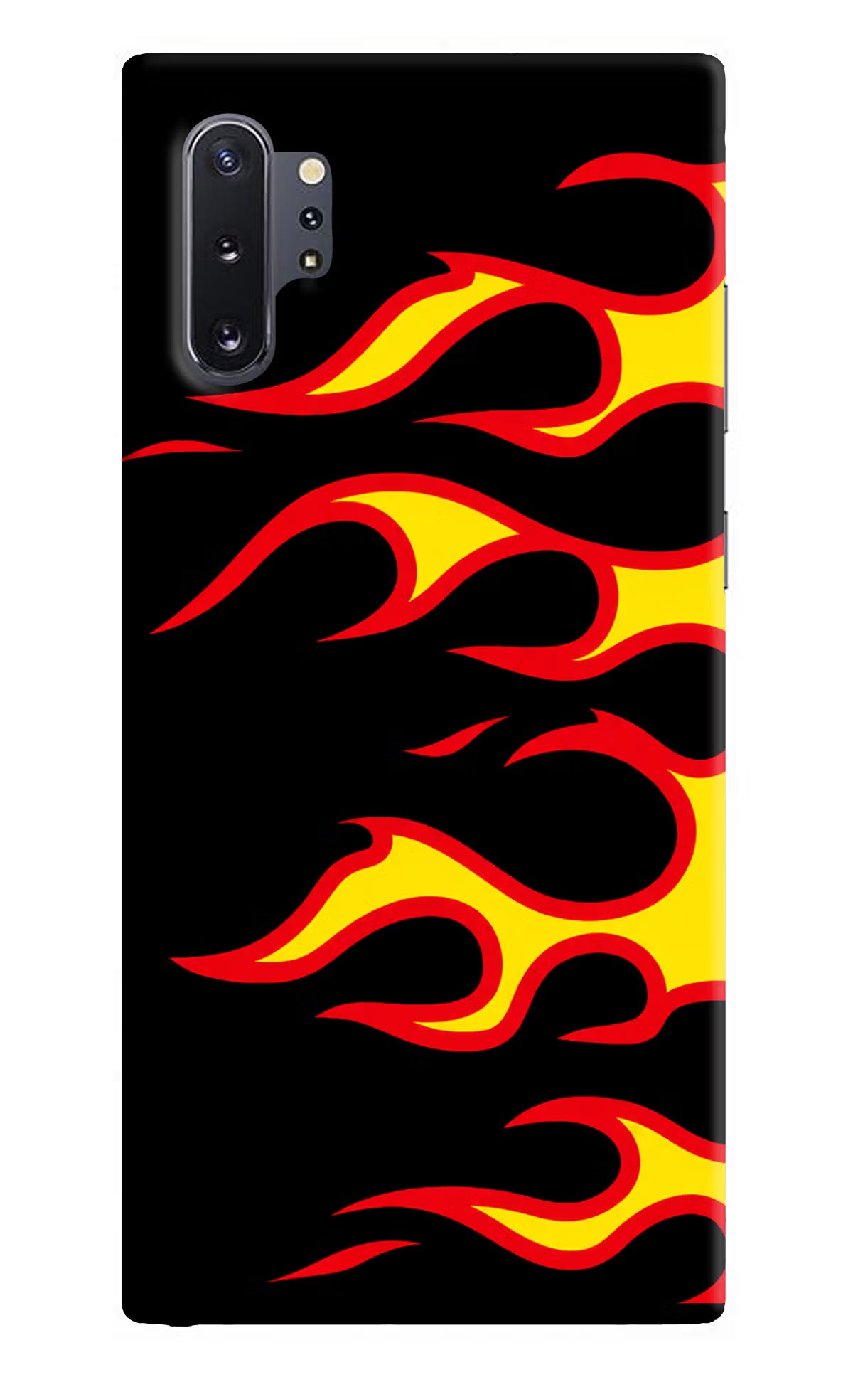 Side Sweep Flames Samsung Note 10 Plus Hard Case Back Cover by Casekaro