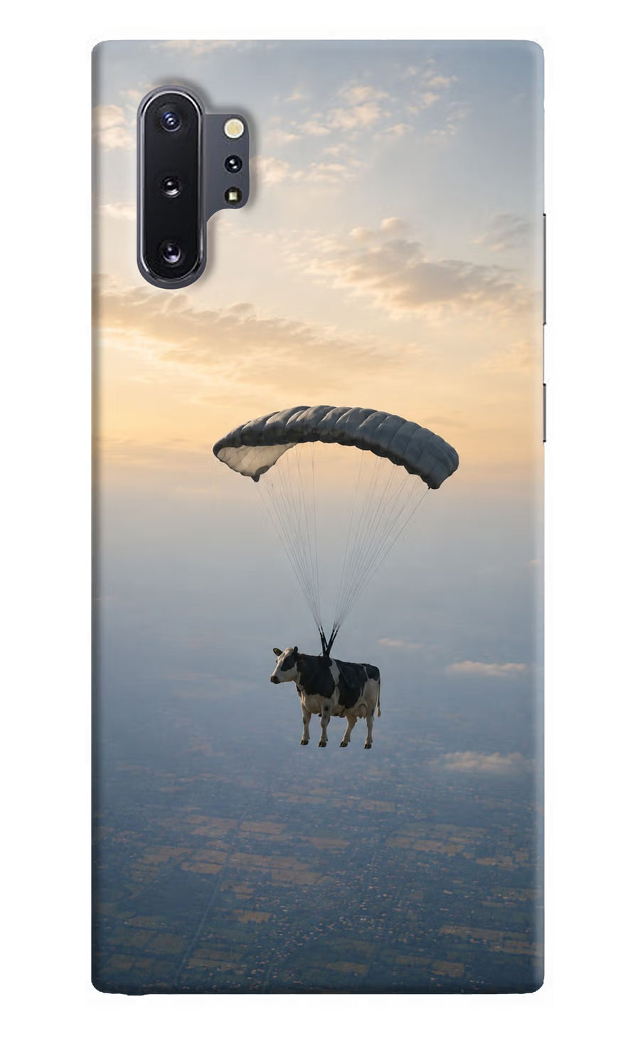 Skydiving Cow Samsung Note 10 Plus Back Cover, Hard case