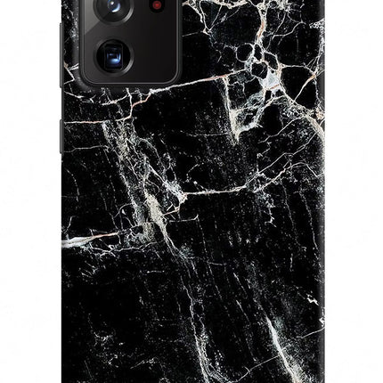 Black Marble Texture Samsung Note 20 Ultra Hard Case Back Cover by Casekaro