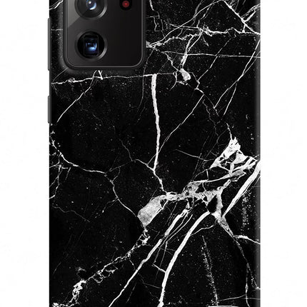 Black Marble Pattern Samsung Note 20 Ultra Hard Case Back Cover by Casekaro