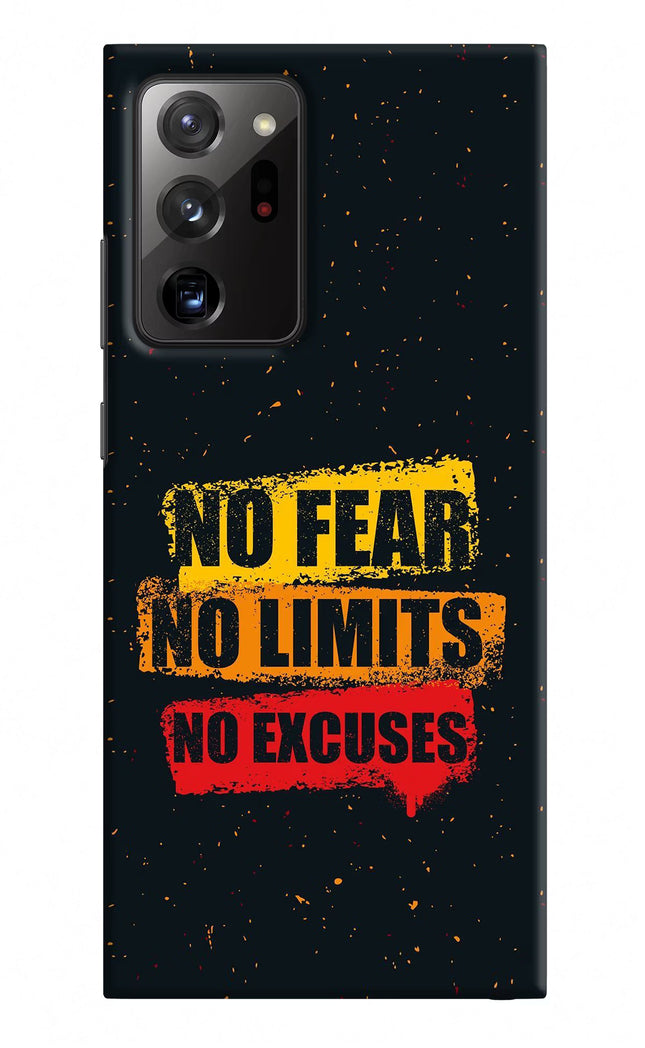 No Fear No Limits No Excuse Samsung Note 20 Ultra Hard Case Back Cover by Casekaro
