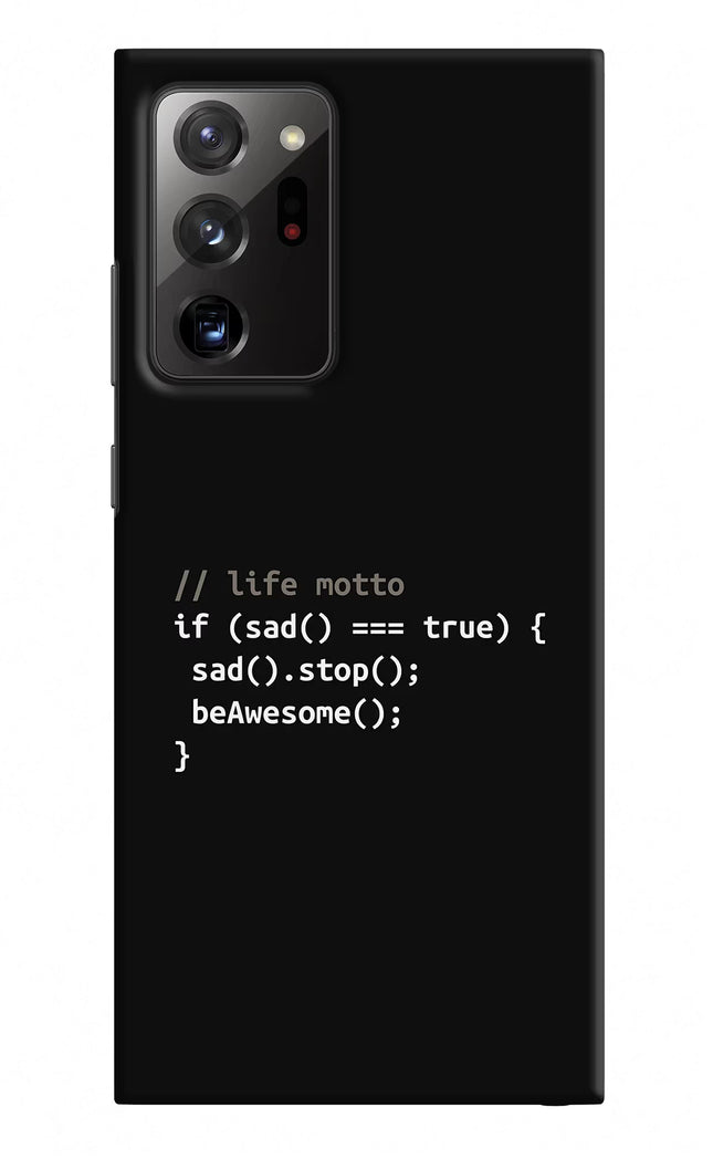 Life Motto Code Samsung Note 20 Ultra Hard Case Back Cover by Casekaro