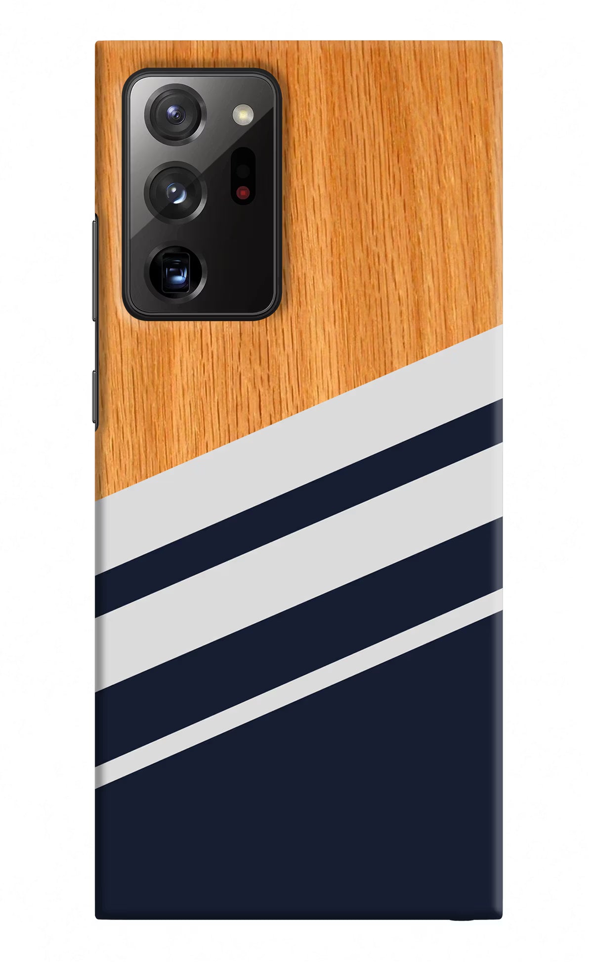 Blue and white wooden Samsung Note 20 Ultra Hard Case Back Cover by Casekaro