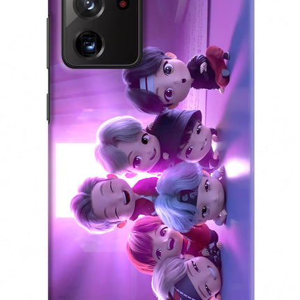 BTS Chibi Samsung Note 20 Ultra Hard Case Back Cover by Casekaro