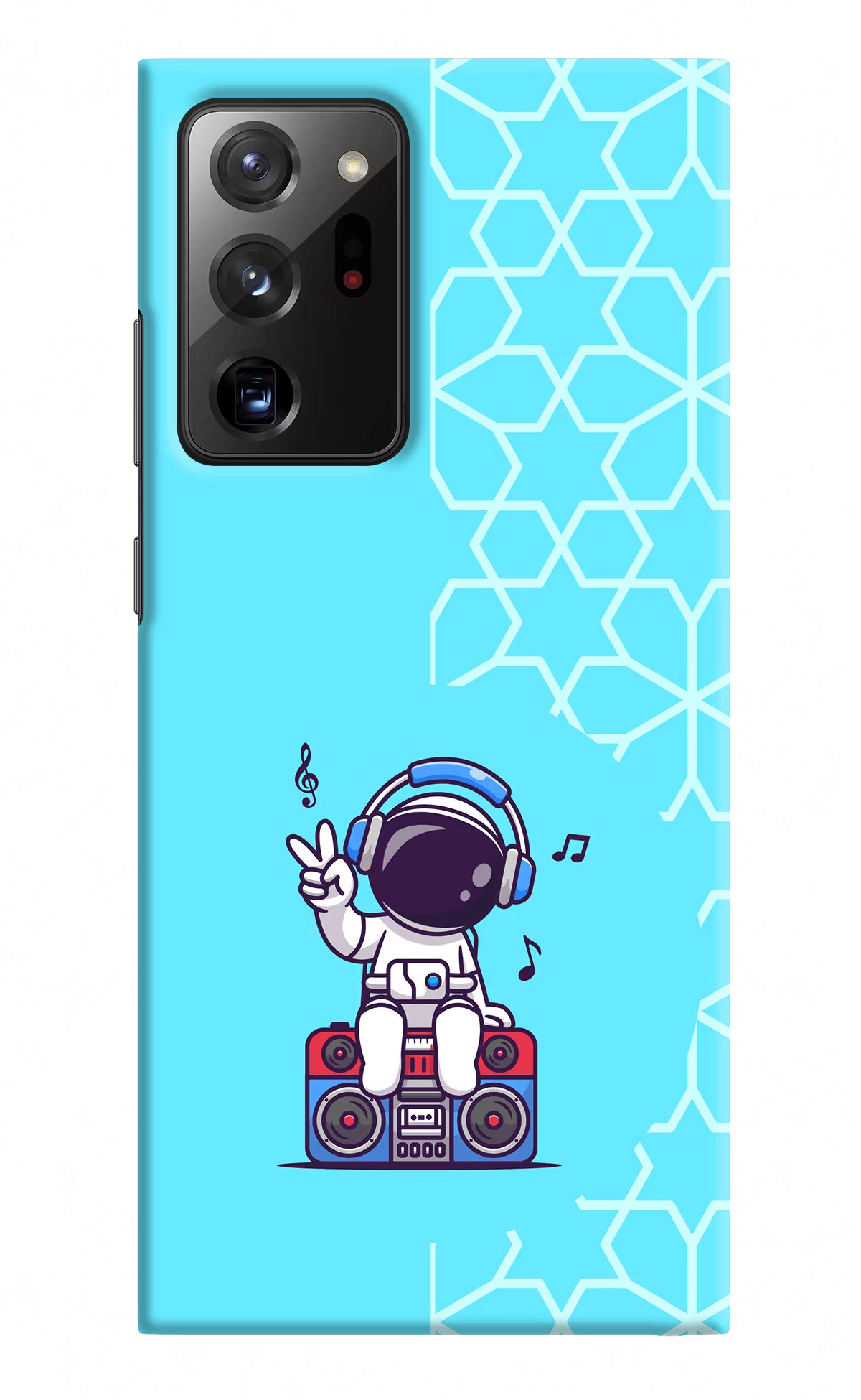 Cute Astronaut Chilling Samsung Note 20 Ultra Hard Case Back Cover by Casekaro