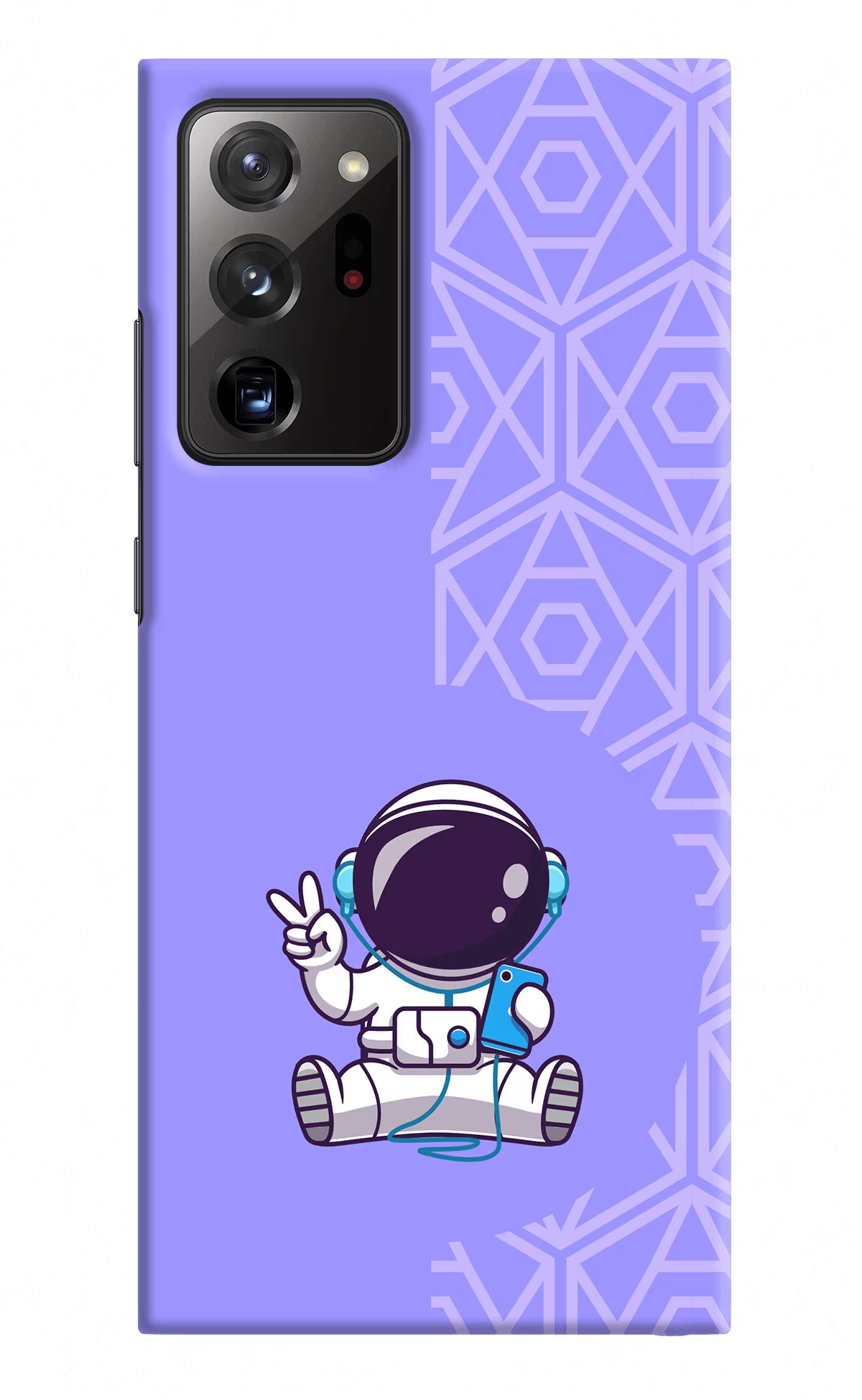Cute Astronaut Chilling Samsung Note 20 Ultra Hard Case Back Cover by Casekaro