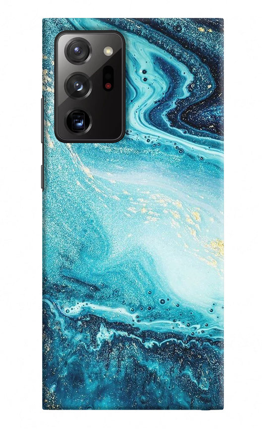Blue Glitter Marble Samsung Note 20 Ultra Hard Case Back Cover by Casekaro