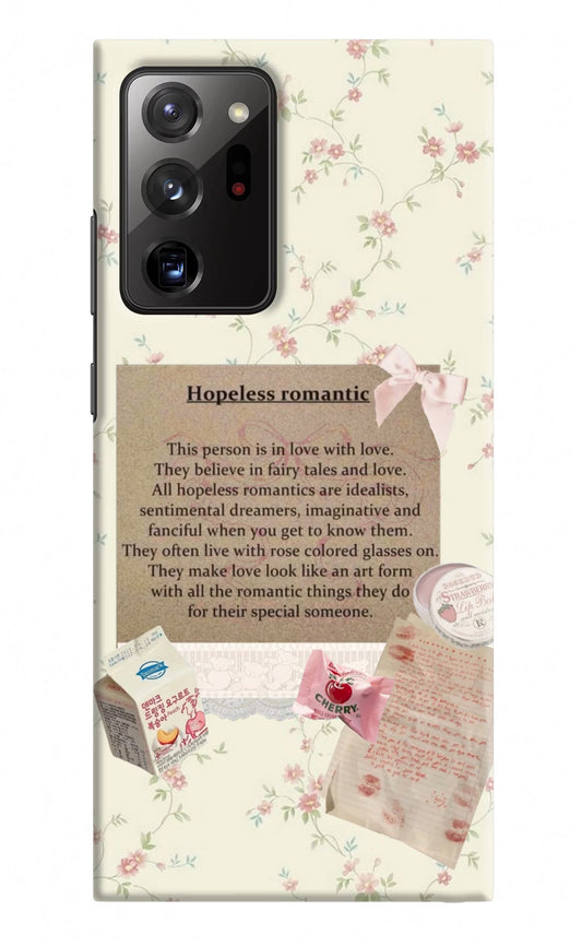 Hopeless Romantic Samsung Note 20 Ultra Hard Case Back Cover by Casekaro
