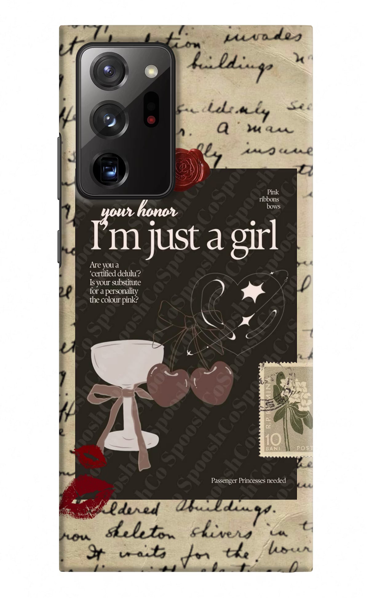 I am just a girl Samsung Note 20 Ultra Hard Case Back Cover by Casekaro