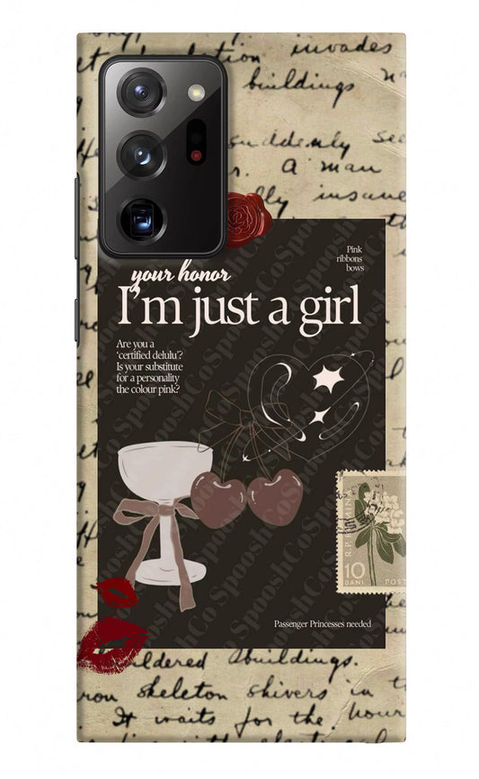 I am just a girl Samsung Note 20 Ultra Hard Case Back Cover by Casekaro