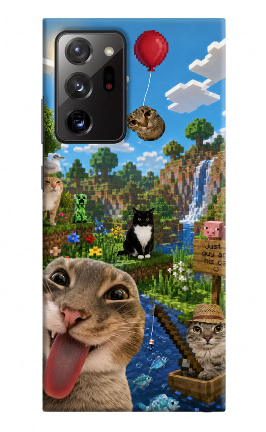 Minecraft Cat Chaos Samsung Note 20 Ultra Hard Case Back Cover by Casekaro