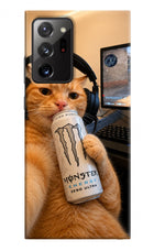 Gamer Cat Energy Samsung Note 20 Ultra Hard Case Back Cover by Casekaro