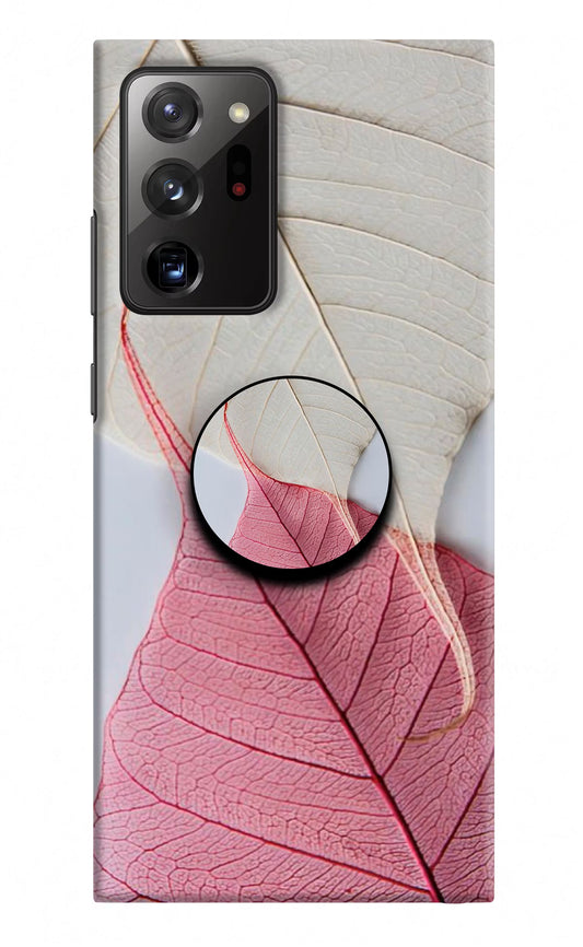 White Pink Leaf Samsung Note 20 Ultra Pop Case by Casekaro