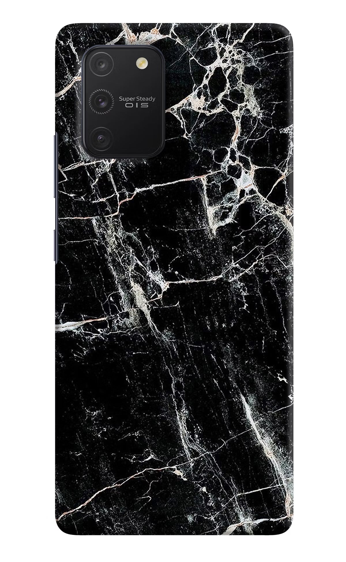 Black Marble Texture Samsung S10 Lite Hard Case Back Cover by Casekaro