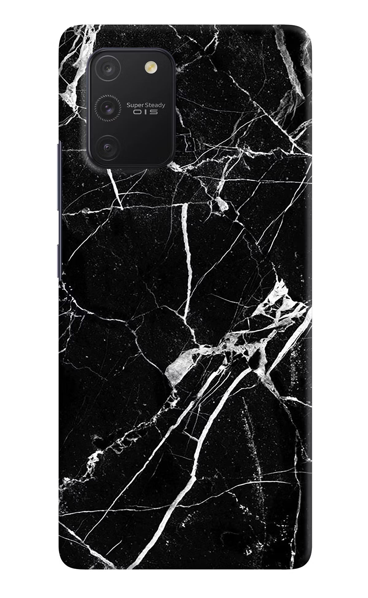 Black Marble Pattern Samsung S10 Lite Hard Case Back Cover by Casekaro