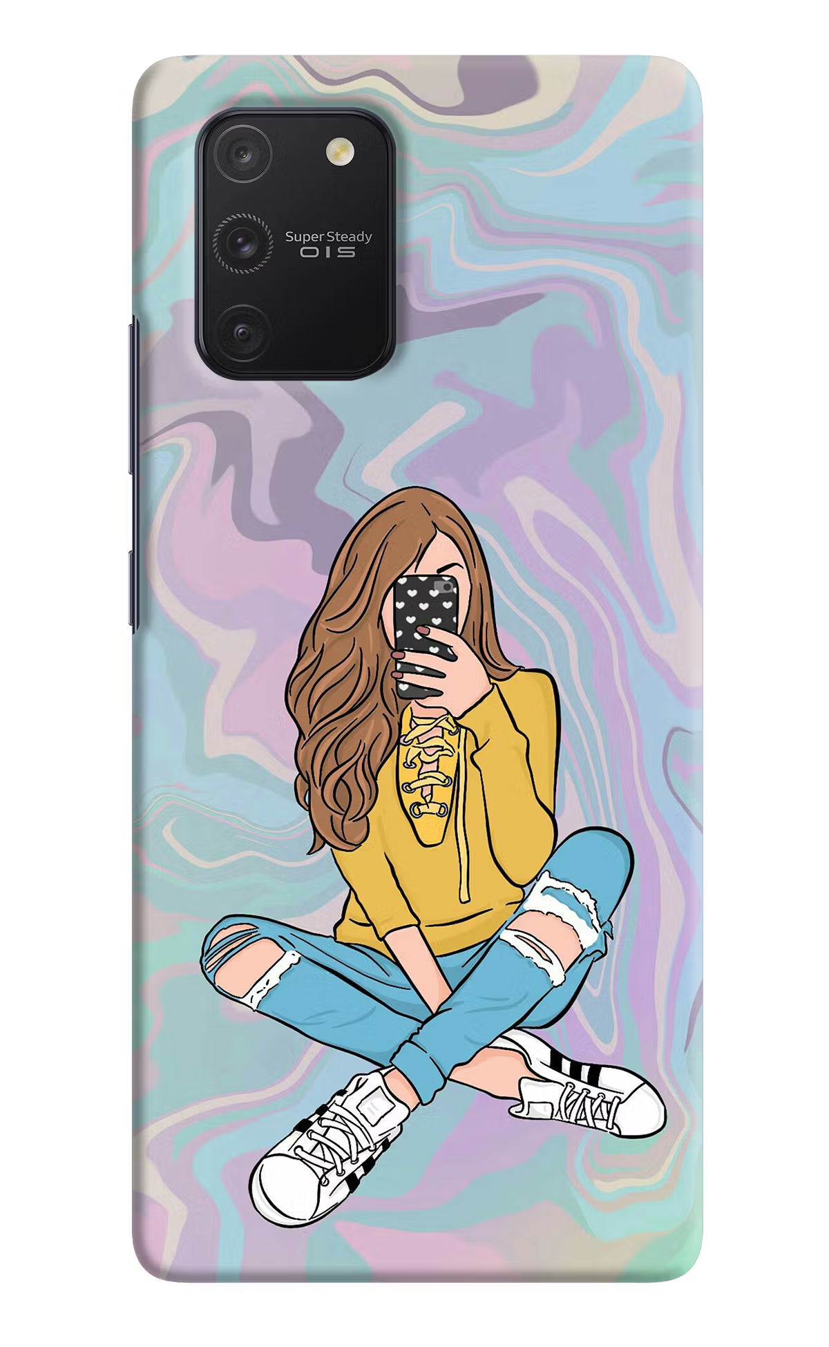 Selfie Girl Samsung S10 Lite Hard Case Back Cover by Casekaro