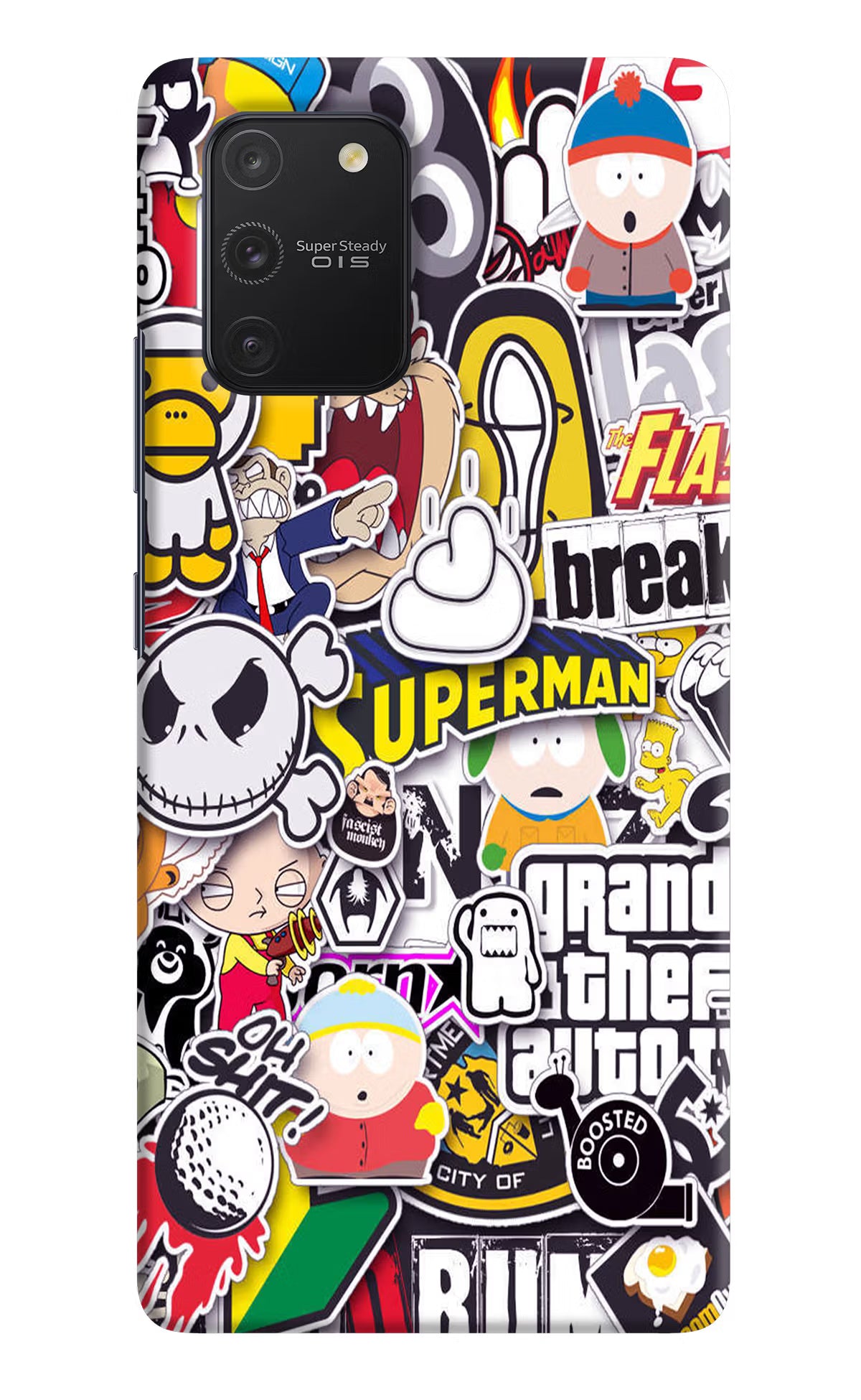 Sticker Bomb Samsung S10 Lite Hard Case Back Cover by Casekaro
