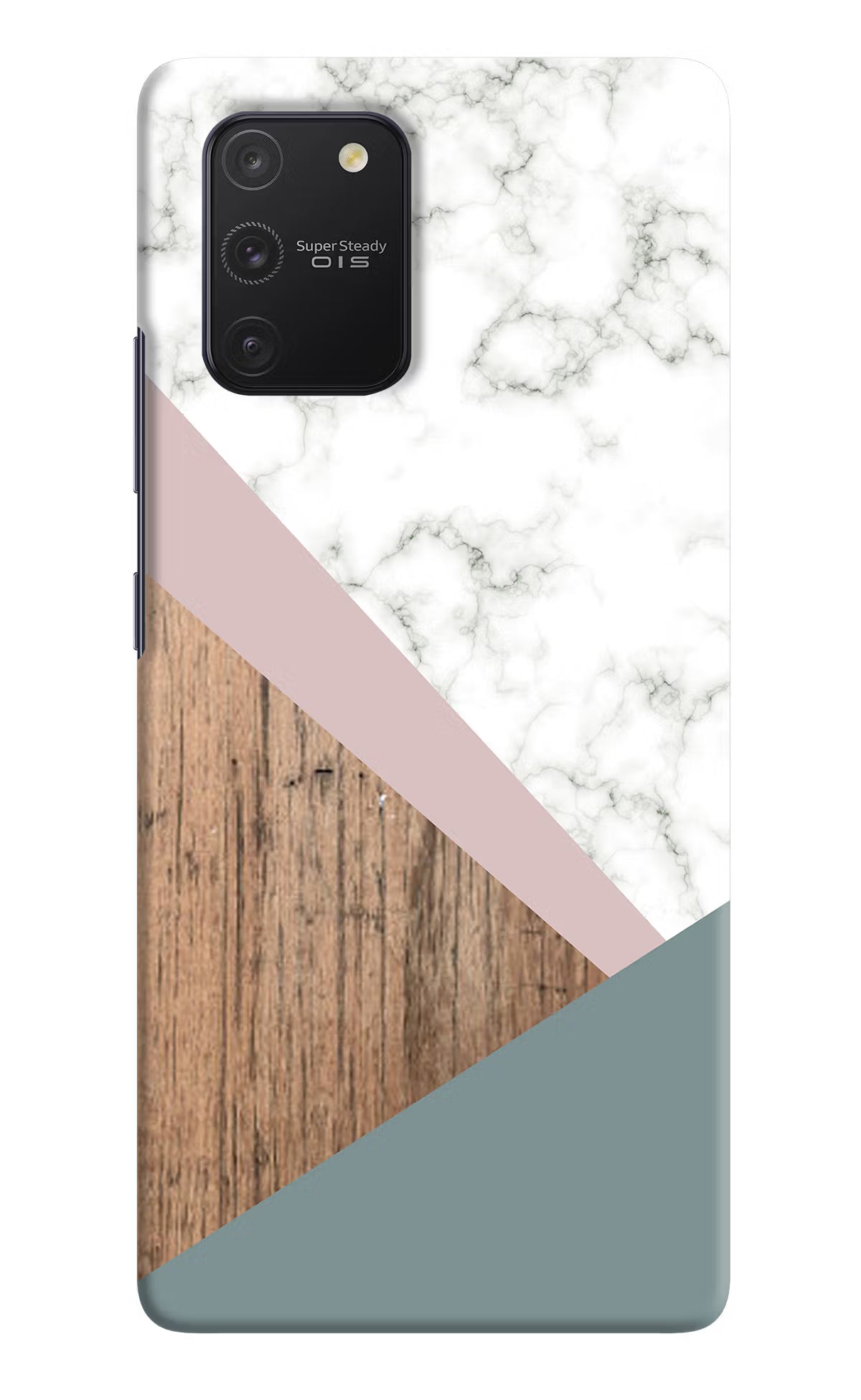 Marble wood Abstract Samsung S10 Lite Hard Case Back Cover by Casekaro
