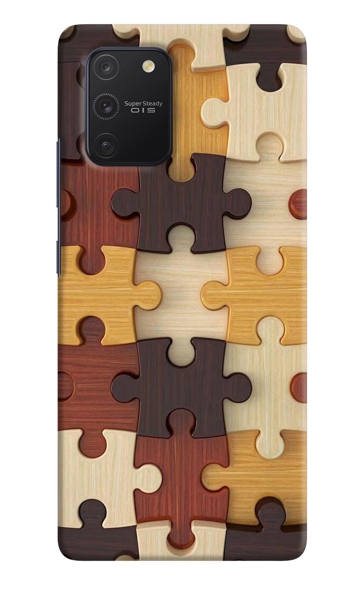 Wooden Puzzle Samsung S10 Lite Hard Case Back Cover by Casekaro