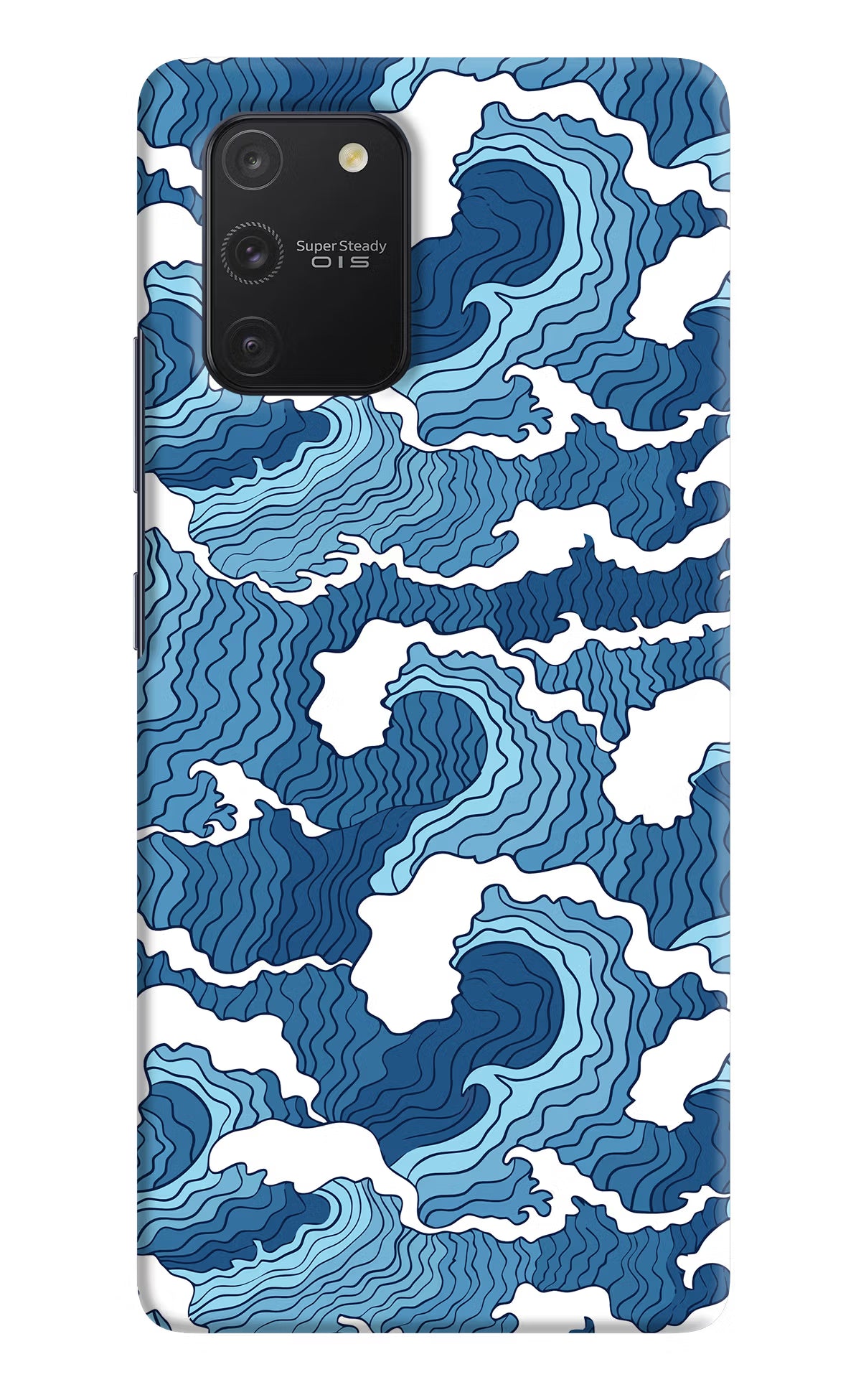 Blue Waves Samsung S10 Lite Hard Case Back Cover by Casekaro