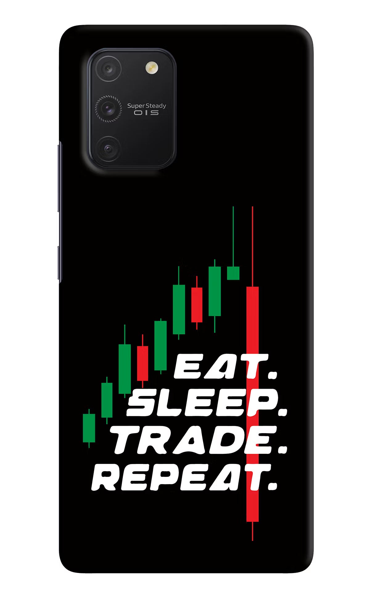 Eat Sleep Trade Repeat Samsung S10 Lite Hard Case Back Cover by Casekaro