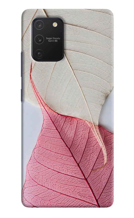 White Pink Leaf Samsung S10 Lite Hard Case Back Cover by Casekaro