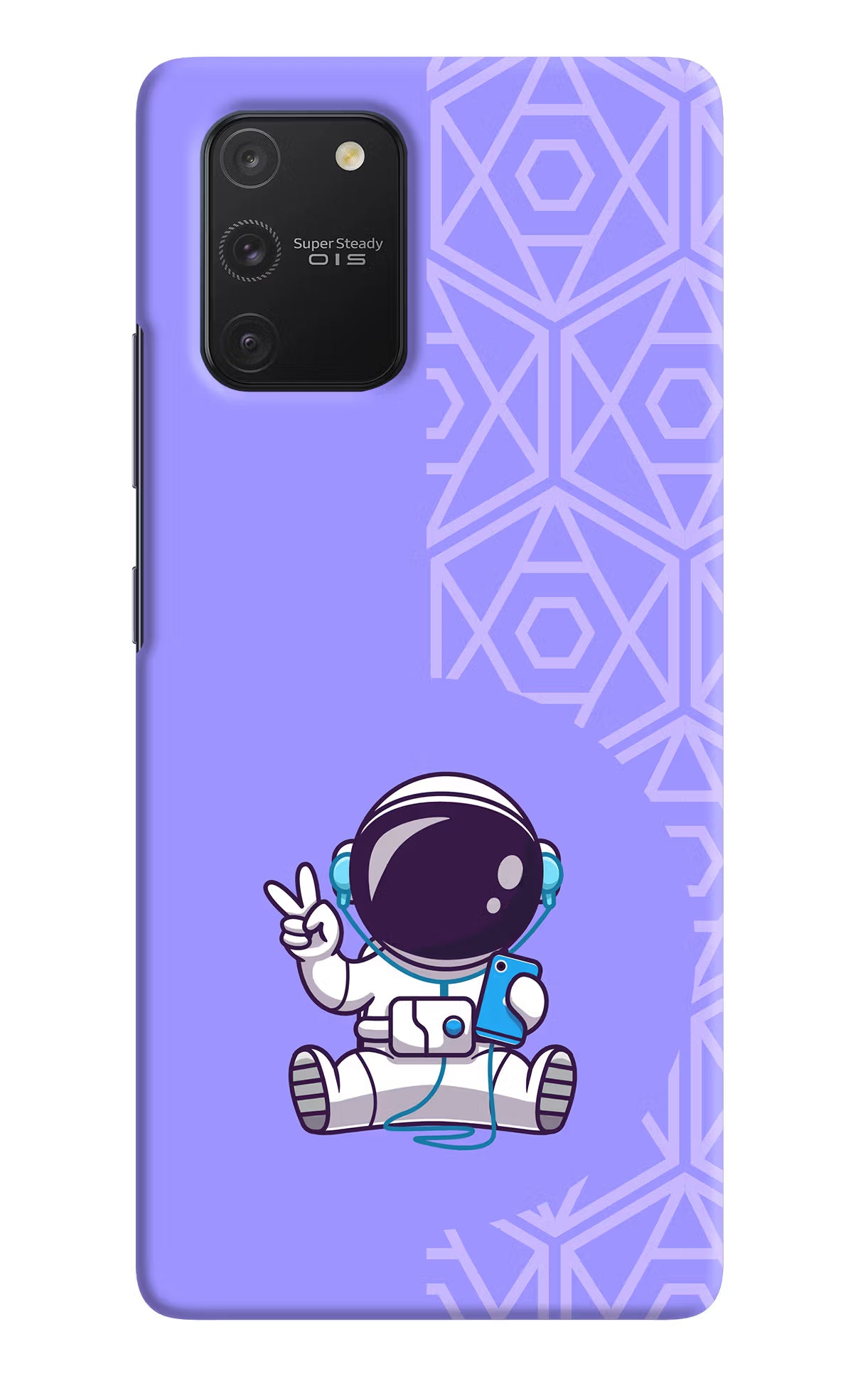 Cute Astronaut Chilling Samsung S10 Lite Hard Case Back Cover by Casekaro