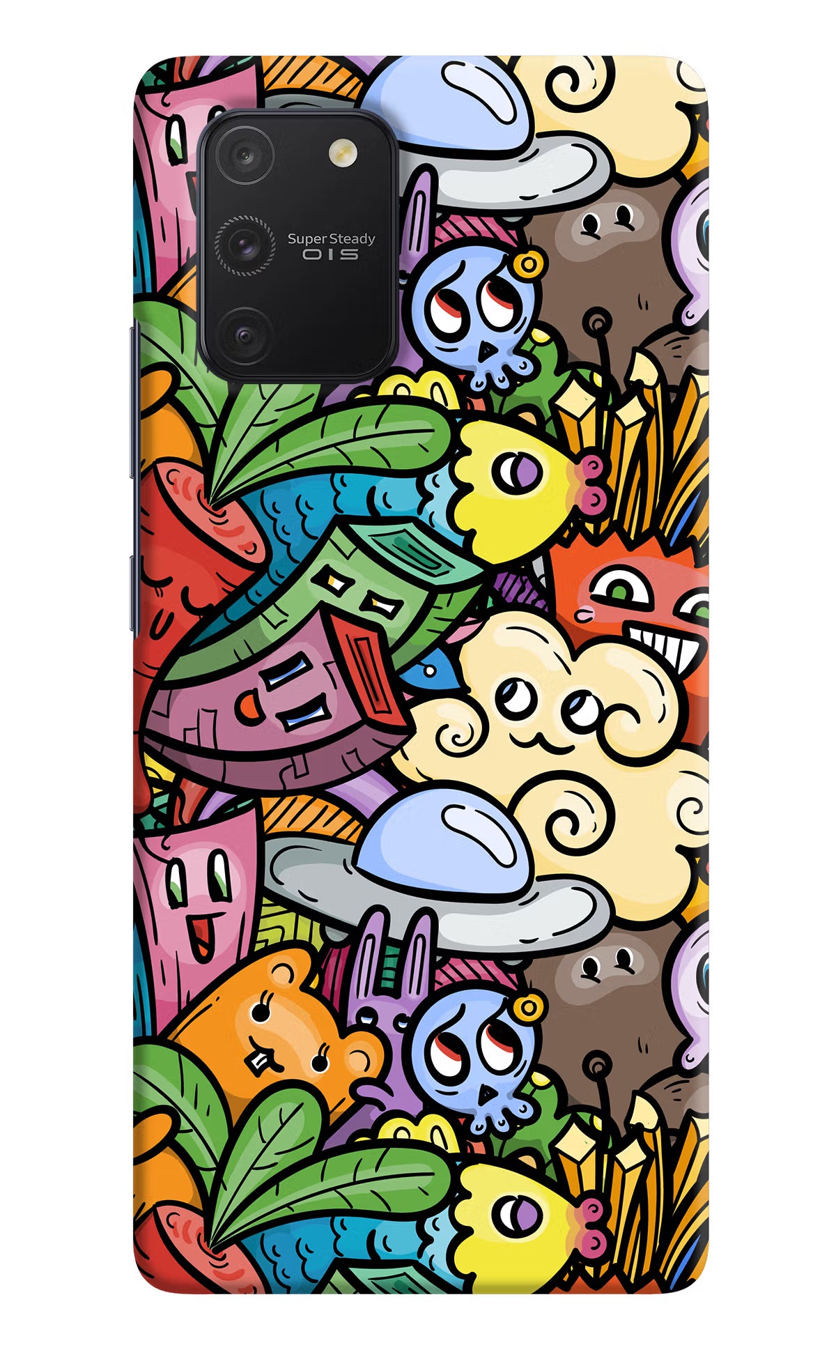 Veggie Doodle Samsung S10 Lite Hard Case Back Cover by Casekaro