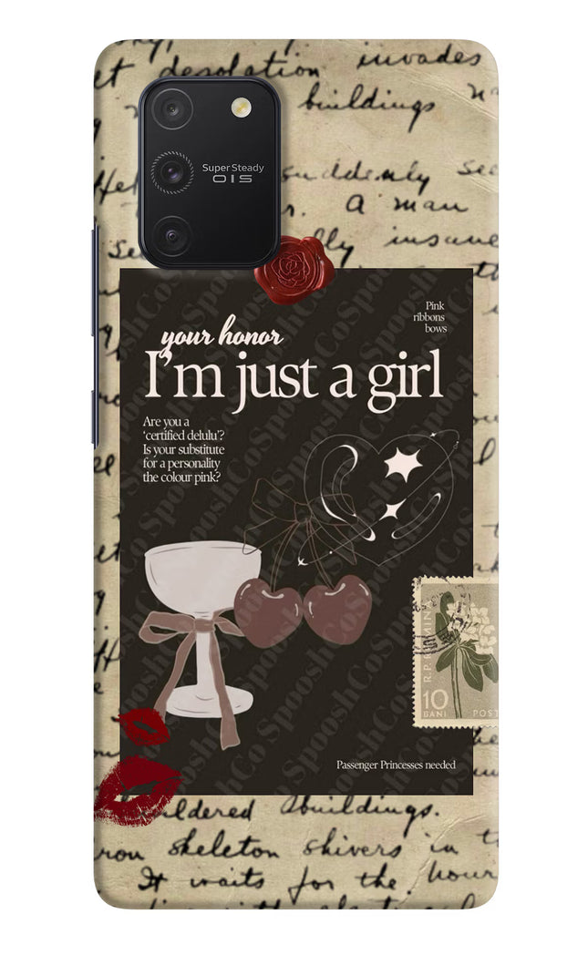 I am just a girl Samsung S10 Lite Hard Case Back Cover by Casekaro