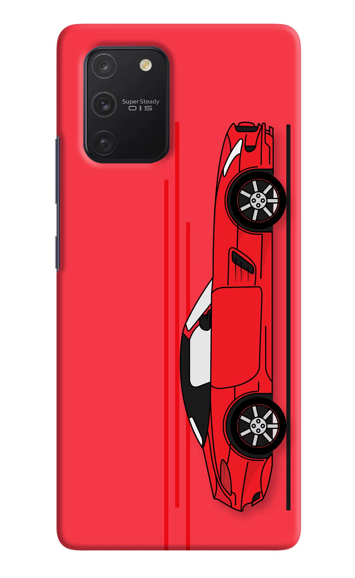 Red Velocity Samsung S10 Lite Hard Case Back Cover by Casekaro