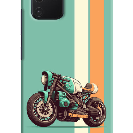 Striped Moto Drift Samsung S10 Lite Hard Case Back Cover by Casekaro
